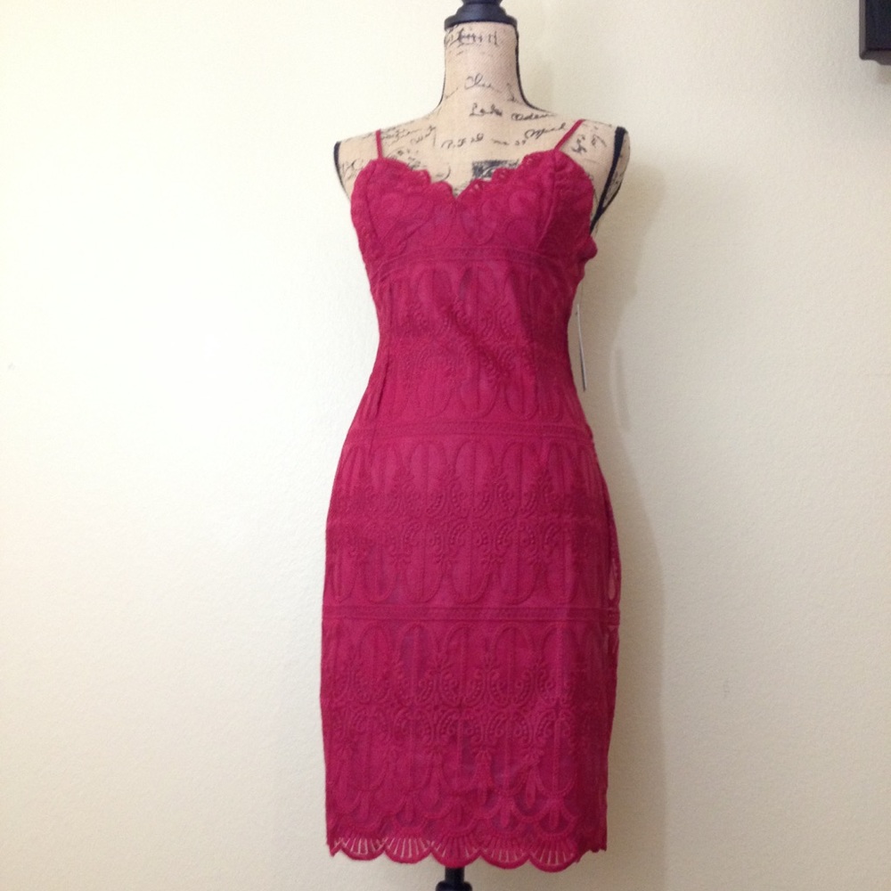 NWT! Red Wine Lace Sleeveless Bodycon Dress